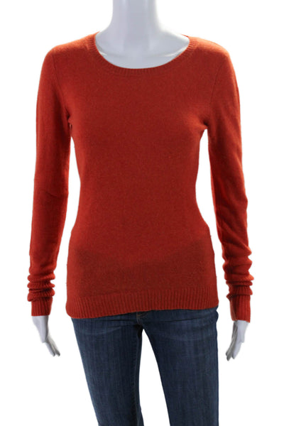 Autumn Cashmere Womens Dark Orange Crew Neck Pullover Sweater Top Size S