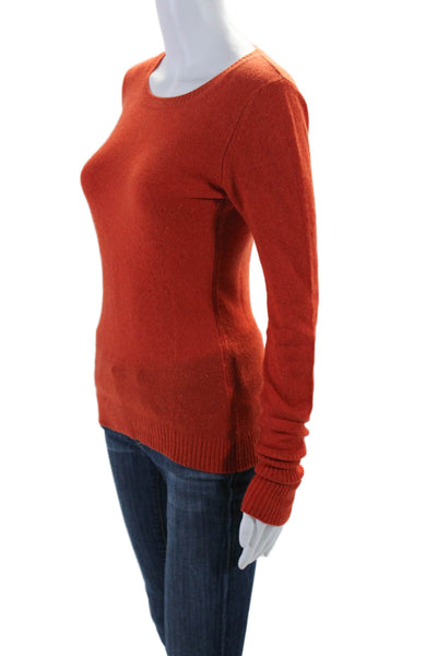 Autumn Cashmere Womens Dark Orange Crew Neck Pullover Sweater Top Size S