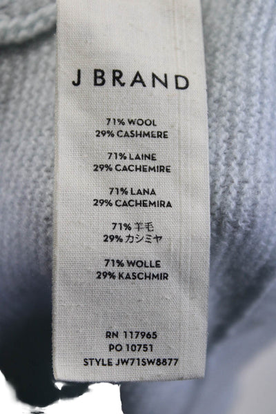 J Brand Womens Wool Cashmere Blend Blue Crew Neck Long Sleeve Sweater Top Size S