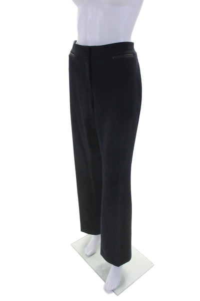 Classiques Entier Womens Navy High Rise Pleated Bootcut Dress Pants Size 10