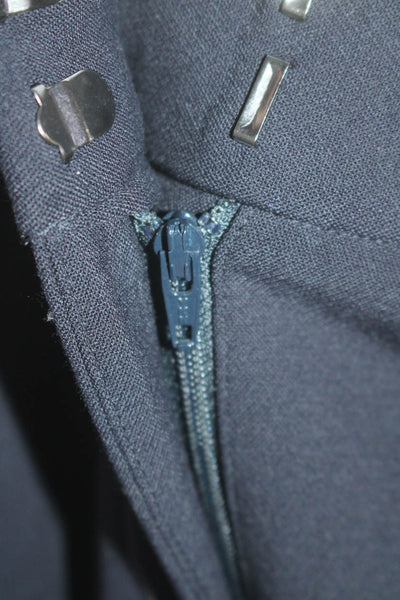 Classiques Entier Womens Navy High Rise Pleated Bootcut Dress Pants Size 10