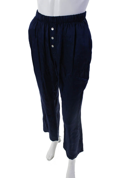 Donni Womens Two Pocket Elastic Waist Mid-Rise Sleepwear Pants Navy Size XS