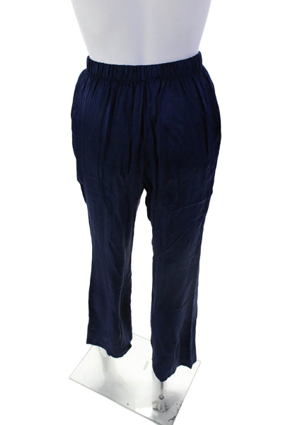 Donni Womens Two Pocket Elastic Waist Mid-Rise Sleepwear Pants Navy Size XS