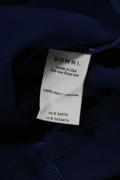 Donni Womens Two Pocket Elastic Waist Mid-Rise Sleepwear Pants Navy Size XS