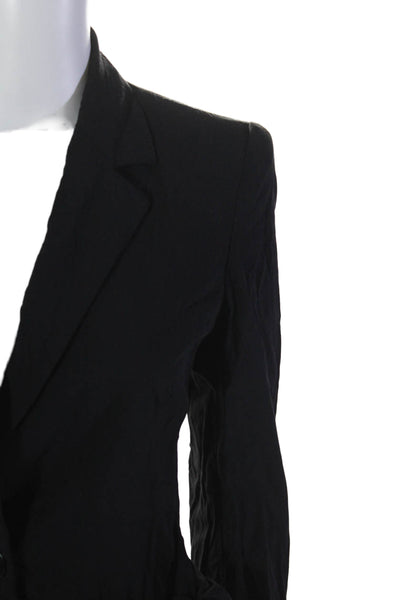 Donna Karan New York Womens Single Button Notched Lapel Blazer Jacket Black 6