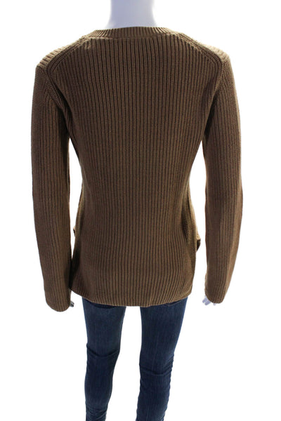 Everlane Womens Brown Cotton Crew Neck Long Sleeve Pullover Sweater Top Size S