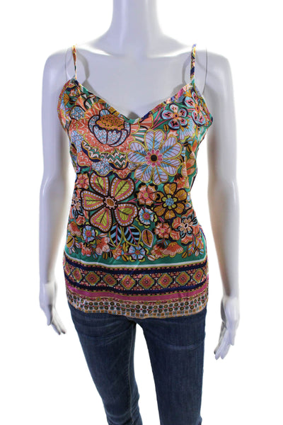 Molly Bracken Women's V-Neck Spaghetti Straps Floral Tank Top Size XS