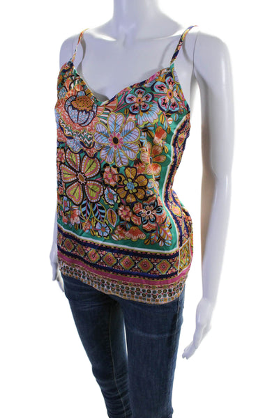 Molly Bracken Women's V-Neck Spaghetti Straps Floral Tank Top Size XS