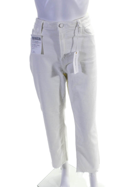 Just Black Denim Women's High Waist Straight Leg Jeans Pants White Size 31