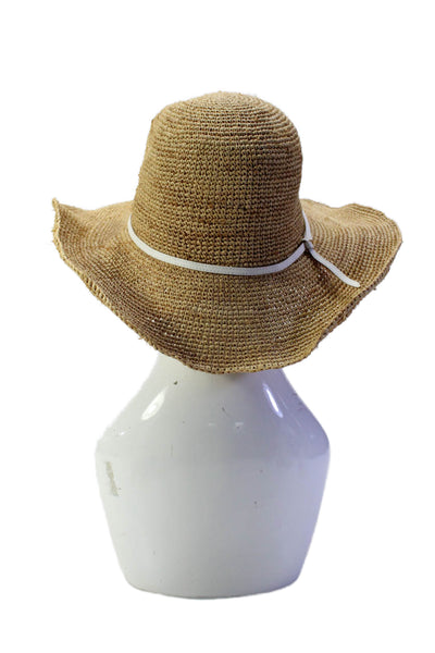Hat Attack Womens Straw Textured Lined Elastic Band Beach Hat Yellow OS