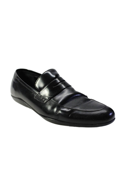 Harrys of London Mens Leather Slip-On Almond Toe Penny Loafer Black Size EUR 45