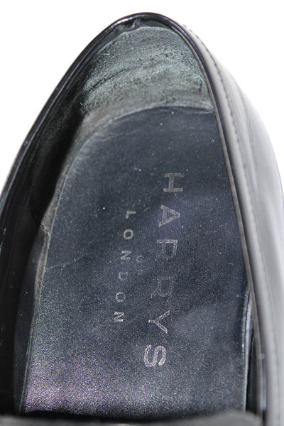 Harrys of London Mens Leather Slip-On Almond Toe Penny Loafer Black Size EUR 45