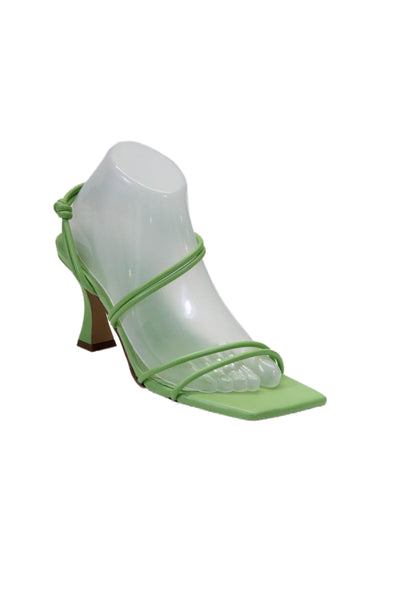 MARC FISHER LTD Womens Block Heel Strappy Sandals Green Leather Size 8M