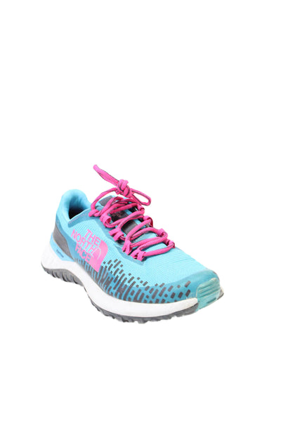 The North Face Womens Low Top Lace Up Running Sneakers Blue Pink Size 10