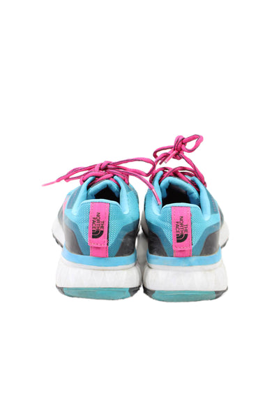 The North Face Womens Low Top Lace Up Running Sneakers Blue Pink Size 10