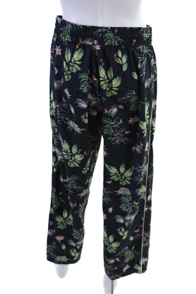 Rachel Roy Womens Elastic Waistband Drawstring Crop Leg Casual Pants Navy Size S