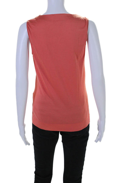 Akris Punto Bergdorf Goodman Womens Square Neck Tank Top Orange Cotton Size 8