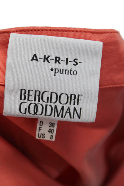 Akris Punto Bergdorf Goodman Womens Square Neck Tank Top Orange Cotton Size 8