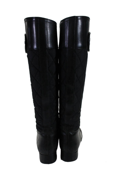 Tory Burch Womens Leather Quilted Knee High Boots Black Size 6