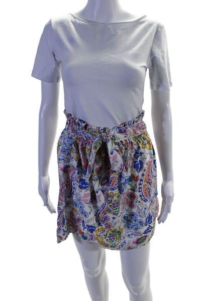 Molly Bracken Women's Belted Elastic Waist Lined Floral Mini Skirt Size XS