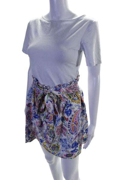 Molly Bracken Women's Belted Elastic Waist Lined Floral Mini Skirt Size XS