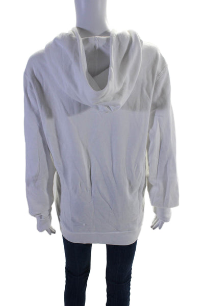 Abercrombie & Fitch Womens Cotton Blend Sequin Pullover Hoodie White Size L