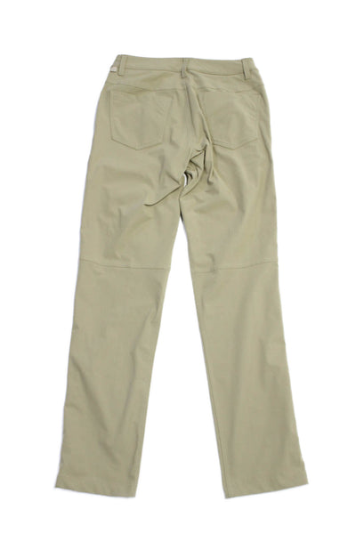 Lululemon Men's Button Clouse Flat Front Straight Leg Dress Pants Beige Size 28