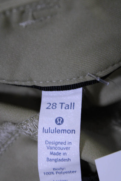 Lululemon Men's Button Clouse Flat Front Straight Leg Dress Pants Beige Size 28