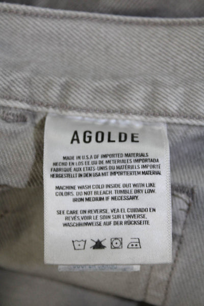 Agolde Mens Cotton Denim Button Closure Tapered Cargo Jeans Beige Size 31