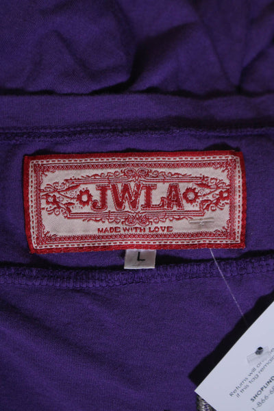 JWLA Women's Scoop Neck Sleeveless Embroidered Tunic Purple Size L