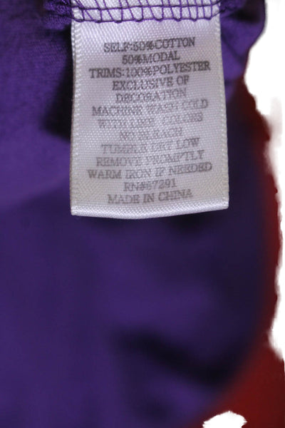 JWLA Women's Scoop Neck Sleeveless Embroidered Tunic Purple Size L