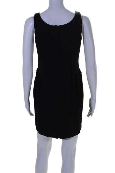 St. John Couture Womens Sleeveless Knee Length Sheath Dress Black Wool Size 2