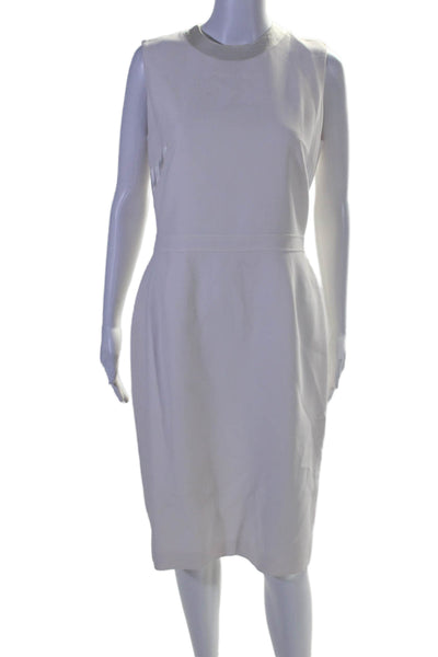 Givenchy Womens Round Neck Sleeveless Zip Up Mid-Calf Dress White Size 42