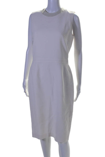 Givenchy Womens Round Neck Sleeveless Zip Up Mid-Calf Dress White Size 42