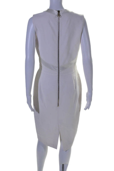 Givenchy Womens Round Neck Sleeveless Zip Up Mid-Calf Dress White Size 42