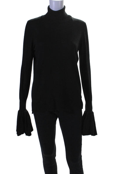 Adam Lippes Womens Wool Long Sleeve Pullover Turtleneck Knit Top Black Size M