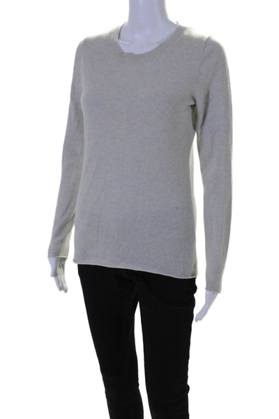 J Crew Womens Cashmere Knitted Scoop Neck Long Sleeve Sweater Gray Size S