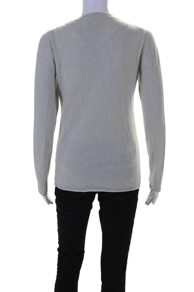 J Crew Womens Cashmere Knitted Scoop Neck Long Sleeve Sweater Gray Size S