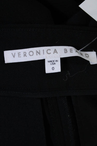 Veronica Beard Womens Black High Rise Button Detail Straight Leg Pants Size 0