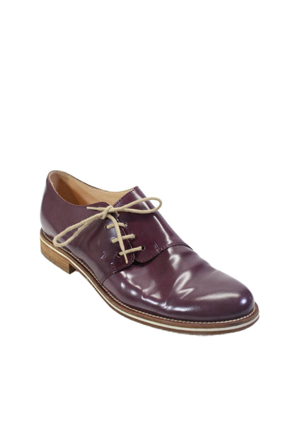 Tods Mens Patten Leather Lace Up Lined Oxford Dress Shoes Burgundy Size EUR 39