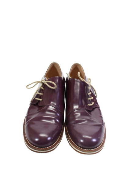 Tods Mens Patten Leather Lace Up Lined Oxford Dress Shoes Burgundy Size EUR 39