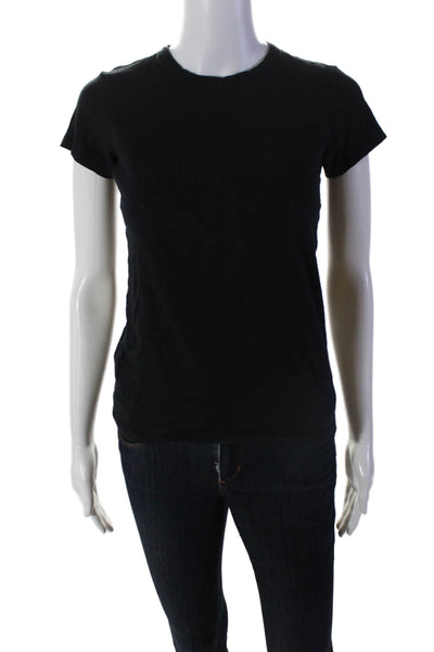 Rag & Bone Womens Cotton Short Sleeve Round Neck Basic T-shirt Black Size XXS