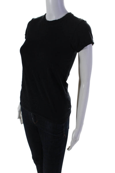 Rag & Bone Womens Cotton Short Sleeve Round Neck Basic T-shirt Black Size XXS