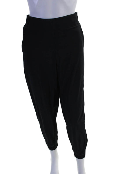 Athleta Womens Elastic Waist Ribbed Trim Joggers Black Size 8