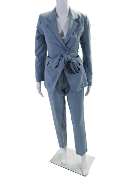 Dynamite Womens Long Sleeves Lined One Button Two Piece Pants Suit Blue Size XXS