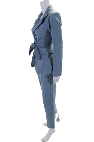 Dynamite Womens Long Sleeves Lined One Button Two Piece Pants Suit Blue Size XXS