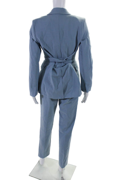 Dynamite Womens Long Sleeves Lined One Button Two Piece Pants Suit Blue Size XXS