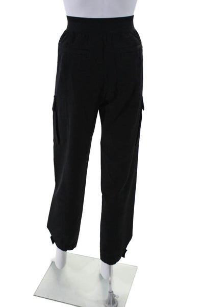 Athleta Womens Elastic Waist Zip Pocket Cargo Joggers Black Size 10