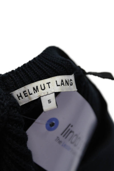 Helmut Lang Womens Cotton Knit Round Neck Pullover Sweater Vest Navy Size S