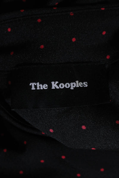 The Kooples Women's Collared Long Sleeves Button Down Shirt Polka Dot Size S